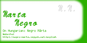marta negro business card